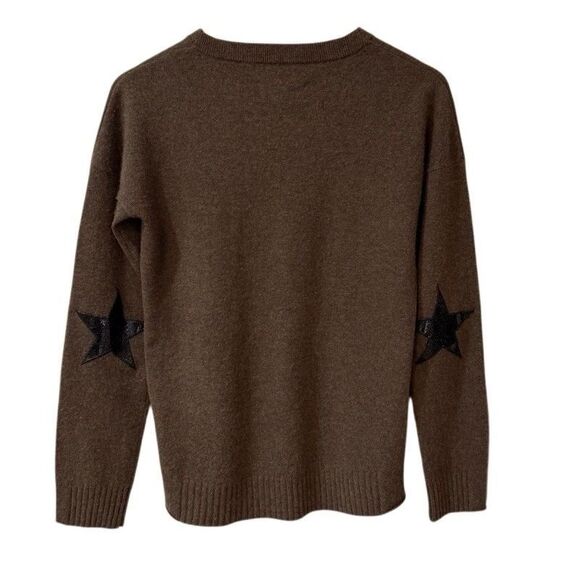 Zadig & Voltaire Cici Star Patch Cashmere Sweater Pullover Medium Dark Green - Picture 1 of 13